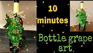 Bottle art / bottle grape art / pebble bottle art / wine bottle art with glass flat marbles