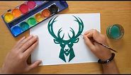 How to draw the Milwaukee Bucks logo - NBA