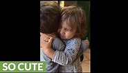 Precious little cousins can't stop hugging each other