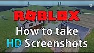 How to take HD Screenshots in Roblox Studio