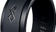 Rinfit Silicone Rings for Men - Mens Silicone Wedding Band - Infinity Silicone Ring Men - Rubber Wedding Rings - Patented Design - Black, Size 7