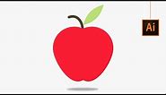 How to design flat apple in Illustrator | Illustrator cc Tutorial