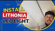 HOW TO Install Lithonia Lighting LED Flat Luminaire + HONEST REVIEW // Fluorescent Replacement!