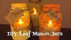 DIY Leaf Mason Jars Pinterest Inspired