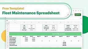 Creating a Fleet Maintenance Spreadsheet (w/ Free Template) | Fleet Management Tools