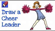 How to draw a Cheerleader Real Easy - Step by Step Spoken Tutorial