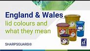 SHARPSGUARD® Lid colours and what they mean – England & Wales
