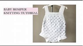 HOW TO KNIT BABY ROMPER with little hearts [free English tutorial]