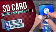 Motorola moto g54 5G - How to insert a micro-SD / nano-SD card • 💾 • 📱 • 📈 • Tutorial