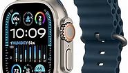 Apple Watch Ultra 2 [GPS + Cellular 49mm] Smartwatch with Rugged Titanium Case & Blue Ocean Band. Fitness Tracker, Precision GPS, Action Button, Extra-Long Battery Life, Bright Retina Display