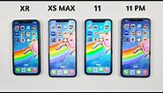 iPhone Xr Vs Xs Max Vs iPhone 11 Vs 11 Pro Max - SPEED TEST 2023 (ioS 16.6)