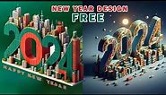Happy New Year Design with AI | How to make a New Year card design with AI. Design Mentor