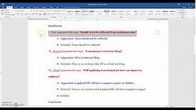 Creating the Argument Essay Outline