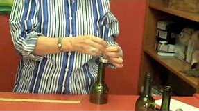 How to make a wind chime using recycled wine bottles.