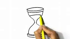 How to draw An hourglass easy steps, step by step for children, kids, beginners