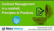 Contract Management in a nutshell principles and practices | Contracts Management | Dubai | Meirc