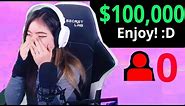 Donating $100,000 To Streamers With 0 Viewers