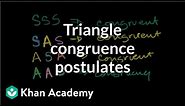 Other triangle congruence postulates | Congruence | Geometry | Khan Academy