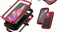 Lunivop for iPhone 15 Plus Case 360 Full Body Heavy Duty Protection Rugged [Aluminium Stan] Military Grade Metal Rubber with [Built in Screen Camera Lens Protector ] Phone Cover Armor 2023 (Red)