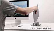 Vaydeer Double Adjustable Vertical Laptop Stand Newly Designed 2 Slots Aluminum Desktop Dual Holder for All MacBook/Chromebook/Surface/Dell/iPad Up to 17.3 Inches - Black
