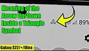 Meaning of the Arrow Up/Down Inside a Triangle Symbol on the Galaxy S22/S22+/Ultra