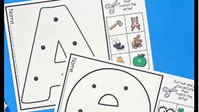 Alphabet Cut and Paste Worksheets - Literacy Center - Letter Names and Sounds