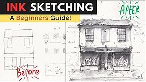 Pen and Ink Sketching for Beginners - Step by Step - Drawing Tutorial