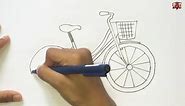 How to Draw a Bicycle Drawing Easy Sketch | Cycling Bike Art Step by Step Outline