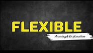 What Does FLEXIBLE Means || Meanings And Definitions in ENGLISH