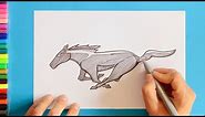 How to draw Ford Mustang Logo