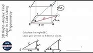 3D Right-Angles: Find Angle In Cube Using Trigonometry (Grade 9) - OnMaths GCSE Maths Revision