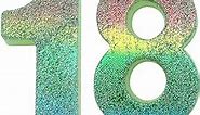 Number Candles Rainbow for Happy Birthday Cake Numbers Candle Cakes Topper Decorations Toppers Gift Wedding Party 1st First Glitter (18, Rainbow Glitter)