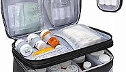 Trunab Medicine Storage Bag with Combination Lock, Lockable Pill Bottle Organizer, Travel Medication Carry Case for Medicine Box, Prescription, Vitamins, Supplements or Medical Supplies