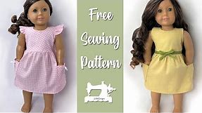 How to sew a Dress for 18 inch doll - American Girl - FREE Pattern