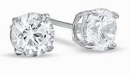 18K White Gold Plated 5MM Cubic Zirconia Studs Earrings