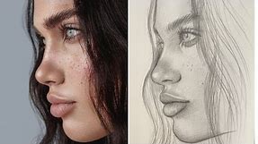 How to Draw a Portrait of girl's Using Reference Photo