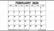 Free Printable February 2020 Calendar - Wiki-Calendar.Com