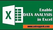 Enable DATA ANALYSIS in Excel