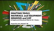 Drafting Tools, Materials, and Equipment - Meaning and List