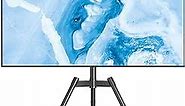 Rfiver Artistic Easel TV Tripod Stand for 32 to 65 Inch LCD LED Flat Curved Screens up to 77 lbs, 100° Swivel Minimalist TV Stand for Living Room Corner, Height Adjustable Floor TV Mount, Black