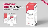 Medicine Box Packaging Illustrator Tutorial | How to Make Packaging Dieline/ Layout/ Die Cut #MH