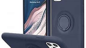 MOCCA for iPhone 11 Pro Case with Ring Kickstand | Anti-Scratch | Soft Microfiber Lining | Full-Body Shockproof Protective Silicone Case for iPhone 11 Pro 5.8inch - Navy Blue