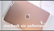 🎀macbook air m1 (rose) unboxing 📦 accessories + setup