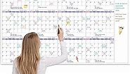 Large Dry Erase Calendar for Wall – Undated Yearly Wall Calendar Dry Erase, 37" x 58", 12-Month Erasable & Reusable Laminated Wall Calendar, Dry Erase Wall Calendar for Home, Office and School