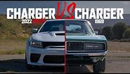 500CI 1969 Charger Restomod VS. 6.2L 2022 Charger Hellcat (Old v New Muscle Drag Race)