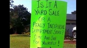 Funny Yard Sale Signs.