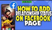 how to add relationship status on Facebook page 2023
