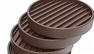 CasterMaster Non Slip Furniture Pads for Hardwood Floors - 2x2 Brown Round Rubber Feet for Furniture - Anti Slip Couch Stoppers to Prevent Sliding - Floor Protectors (Set of 4)