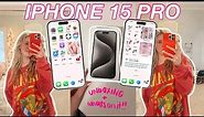 IPHONE 15 PRO UNBOXING + WHAT'S ON MY IPHONE! *white titanium*