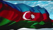 Dalgalanan AZERBAYCAN Bayrağı - [1080p-FullHD] - 1 Saatlik - [4K]